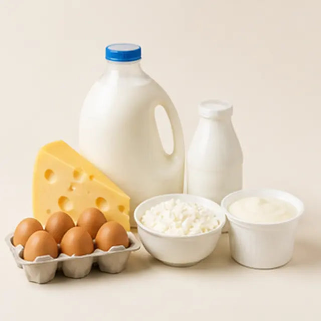 Milk, eggs, cheese, and yogurt