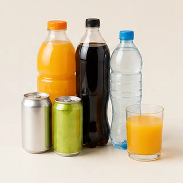 Water, juice, and soft drinks
