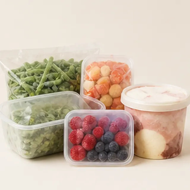 Frozen vegetables and fruit packs
