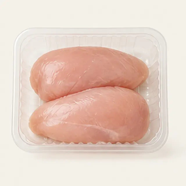 Chicken breast packed in a tray